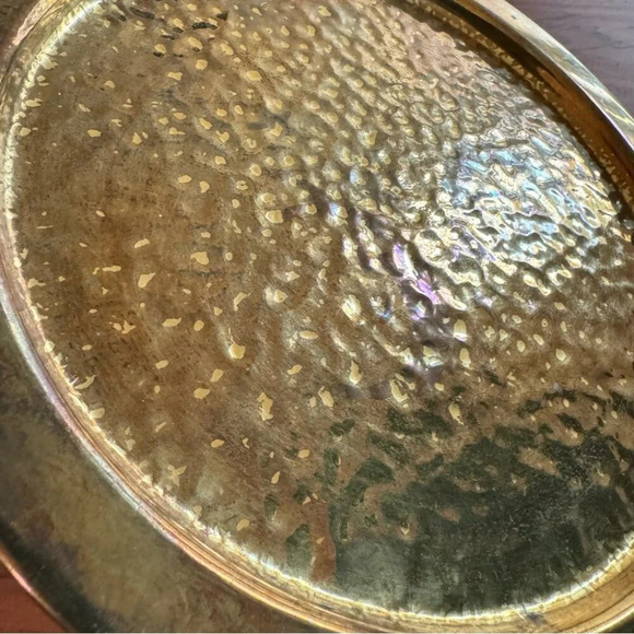 Old Antique Brass Tray Made In England Nestor - Picture 6 of 7